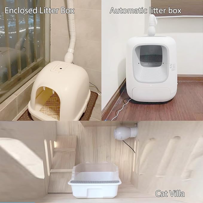 Cat Litter Box Physical Deodorization - No Need for Cat Litter Deodorizer Anymore, Pet Safer to Your Kitty, Window Litter Box