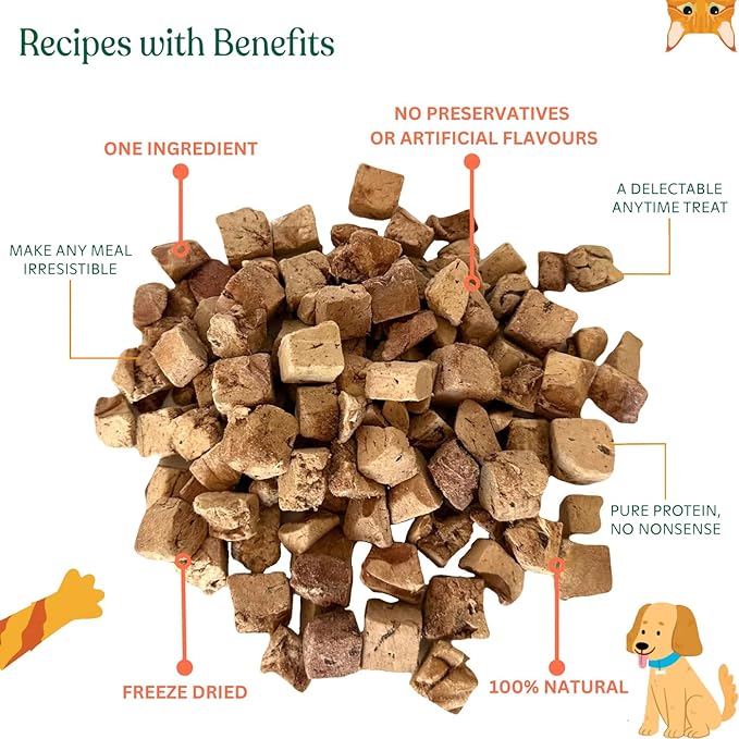Freeze-Dried Raw Duck Duo Pet Snack Treat Food Toppers - Nutrient-Dense Superfood for Dogs & Cats. Ideal for Picky Eaters or Training Rewards (2 Packs) (2.0 oz each, Just Duck & Duck Liver Cubes)