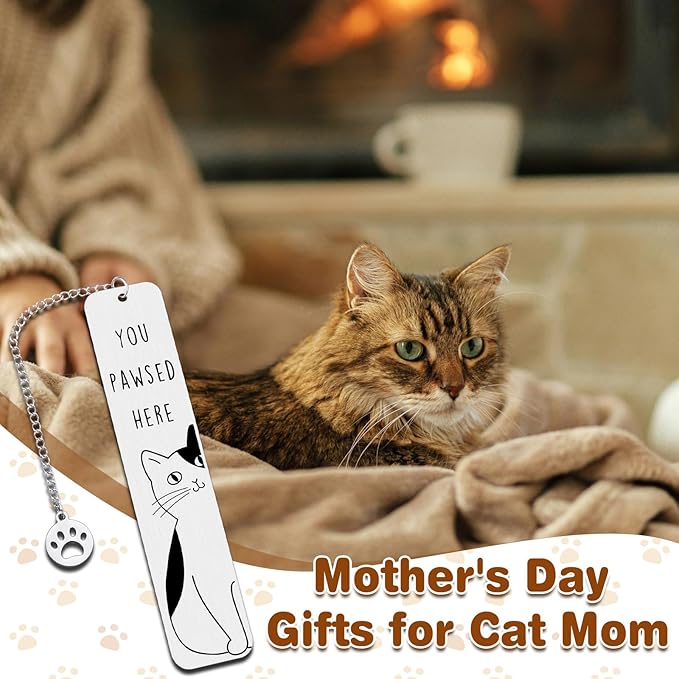 Cat Gifts for Women, Cat Lover Gifts for Women Men Reader, Mothers Day Gift for Cats Mom Dad, Cute Bookmarks for Women Teens Girl Boy, Birthday Gift for Book Lovers, Bookish Gift Reading Accessories