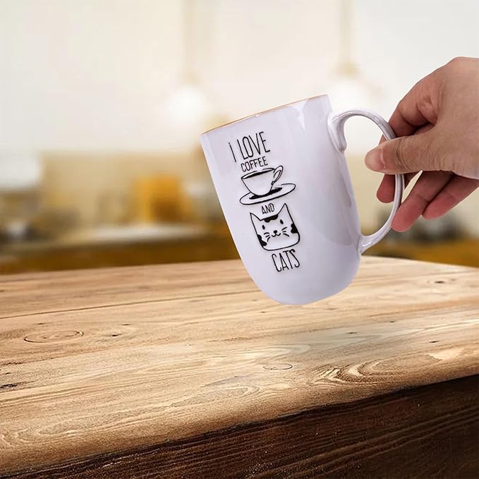 Cute Kittens Pattern Mug - Cat Coffee Cup, Funny Ceramic Tea Cup, Novelty Gifts for Office and Home, Dishwasher & Microwave Safe (15oz)