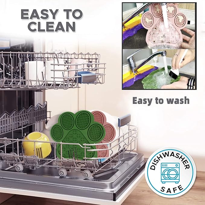 Lick Mat for Dogs and Cats - Slow Feeder Licking Pad with Suction Cups, Food-Grade Silicone for Bathing, Grooming, Nail Trimming & Anxiety Relief, Non-Toxic Pet Lick Mat (Pink)