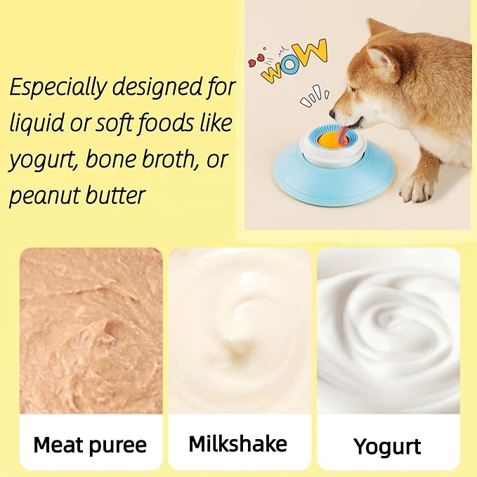 Dog Cat Licks Toys, Dog Licking Bowl for Liquid Food, Anxieties Relief Slow Feeder Dogs Lick Ball Treat Dispenser, Non-Slip Licking Bowl, Suitable for All Types of Dog, Cat
