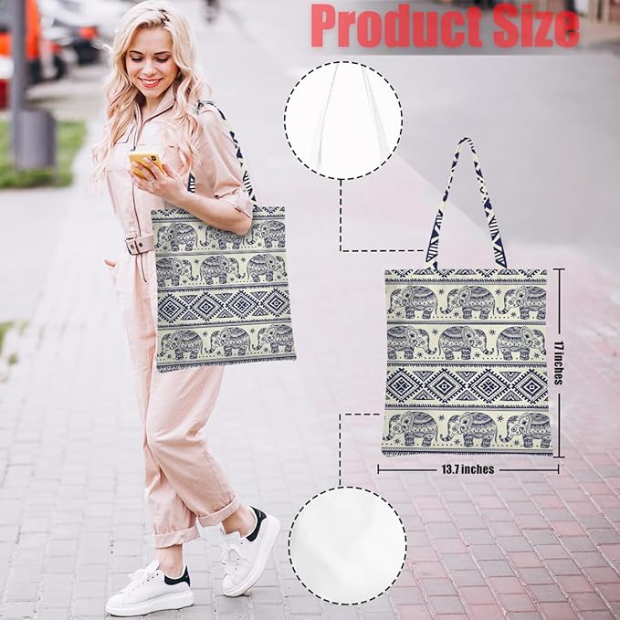 Hanamiya Na Tote Bag with Zipper Pockets, Tote Bag Reusable Shopping Grocery Bags Birthday Gifts for Women, Weekender Bags
