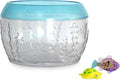 Catstages Meow-smerizing Fish Bowl for Cats with Two Water Cat Toys, Electronic Swimming Fish and Floating Turtle Included, Blue