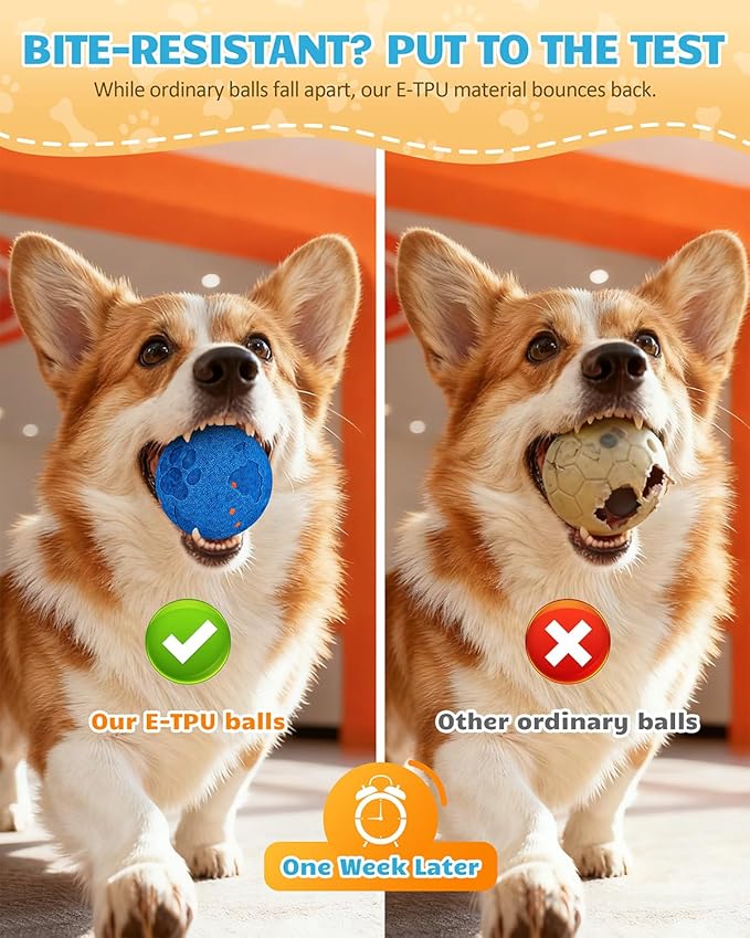 Interactive Dog Ball & Interactive Dog Toys for Medium/Large Dogs: Self-Moving, Auto-Vibrating & Bouncing Smart Ball - 3.1“ Chew-Resistant E-TPU, IPX7 Waterproof & Low-Noise(Include Gift Bag)