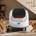 Self-Cleaning Cat Litter Box, Open-Top Automatic Litters Box for Multiple Cats, Smart Litter Boxs with App Control, Safety Sensors, Removable Washable Liner