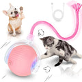Interactive Cat Toys for Indoor Cats Smart Automatic Ball Rolling for Bored Kitten Pet Upgraded Speedy Moving Chase Dogs Toy Easter Gifts Pink