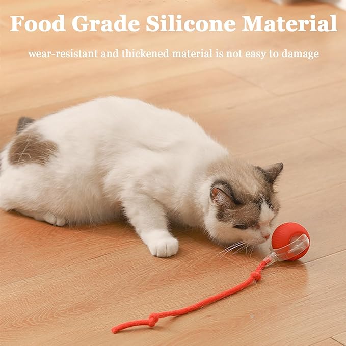 Smart Motion Pet Ball V2, Smart Interactive Rolling Pet Ball, Automatic Obstacle Avoidance ＆ Quiet Cat Toy with a Long Tail, The Ultimate Boredom-Buster for Both Cats and Dogs (2*Gray)
