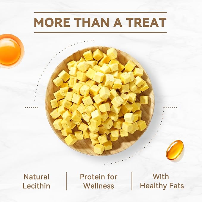 Freeze-Dried Cat Treats and Food Toppers, Simple Egg Yolk with Taurine, 3.5 oz, Support for Heart, Vision &Coat Health