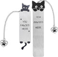 2pcs Cat Bookmarks for Women, Cute Bookmark Aesthetic Gifts Reading Accessories Funny Cat Lover Gifts for Book Lovers Teens Kids Boys & Girls