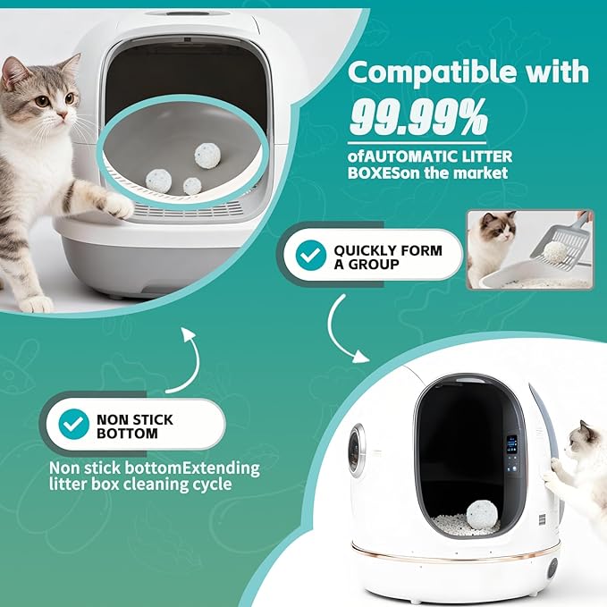 Tapioca Cat Litter, Clumping Low Dust for Automatic Litter Box, Odor Control Natural Plant-Based, 1-Pack