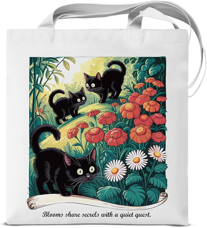Cute Cat Canvas Tote Bag for Women Funny Cat Bag for Shopping Work Travel Lover Totes Gifts