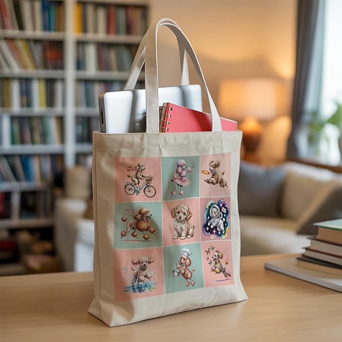 Pets Lover Gifts Tote Bag for Women, Dogs Cats Bee Aesthetic Canvas Bag with Inner Pocket