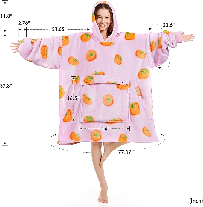 Narecte Cozy Oversized Blanket Hoodie Wearable Blanket Adults Soft Hooded Blanket Hoodie Birthday Gifts for Women Christmas
