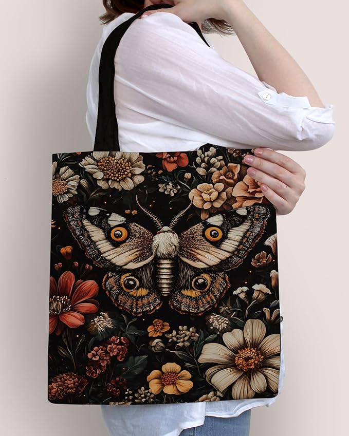 Canvas Tote Bag for Women Aesthetic Reusable Grocery Shoulder Bag for Shopping Work Travel Beach Teacher-05