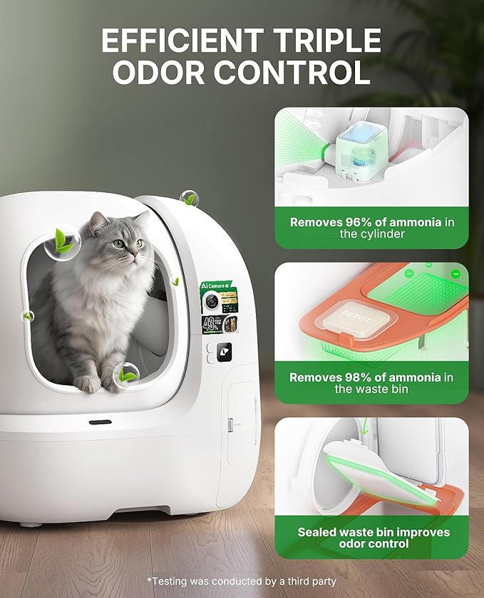 PETKIT 2025 Purobot Max Pro 2 AI-Camera Self Cleaning Cat Litter Box, Extra Large Opening 210° Wide Angle Lens Cat Facial Recognition Automatic Litter Box with 5G WiFi App Control Odor-Free