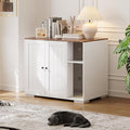 Garvee Dog-Proof Large Cat Litter Box Enclosure with Scratch Pad, Large Automatic Litter Box Furniture for Placing Self-Cleaning Litter Box,Litter Cabinet with Outlet,Space for Cat Stuffs