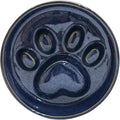 Ceramic Slow Feeder Bowl, 6.69 x 5.7 inches, Elevated Design with Paw Pattern, for Cats and Small Dogs (Dark Blue)