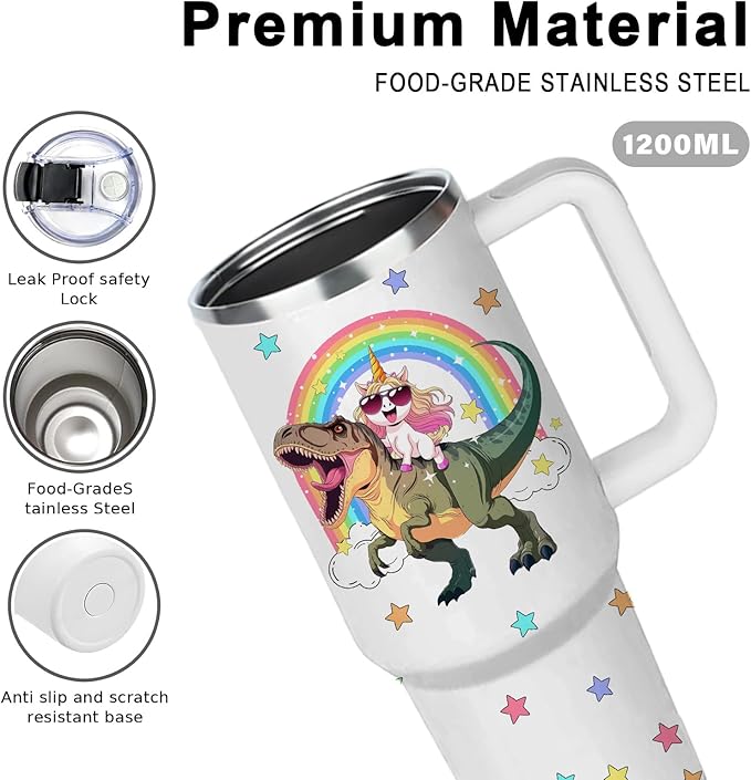 Dinosaur Tumbler with Straw 40oz, Dinosaur Gifts for Kids and Adults Girls Boys, Dino Birthday Christmas Decorations, Presents for Dinosaurs Lovers, Dino Gifts for Girls