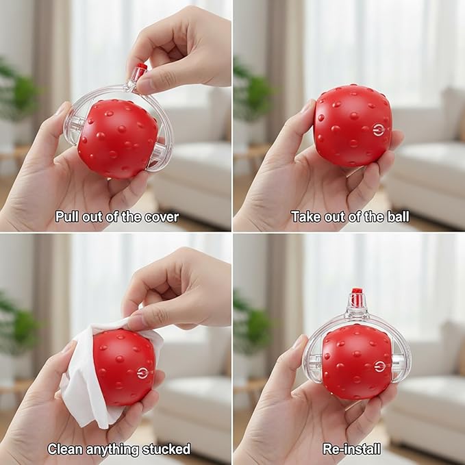 Interactive Cat Toys Ball for Cats - Upgrade Automatic Cat Toys for Indoor Cats, Chirping Cat Toy, 3 Modes 2 Speed Moving Cat Ball with Dragonfly Feathers 2PCS (Red Blue)