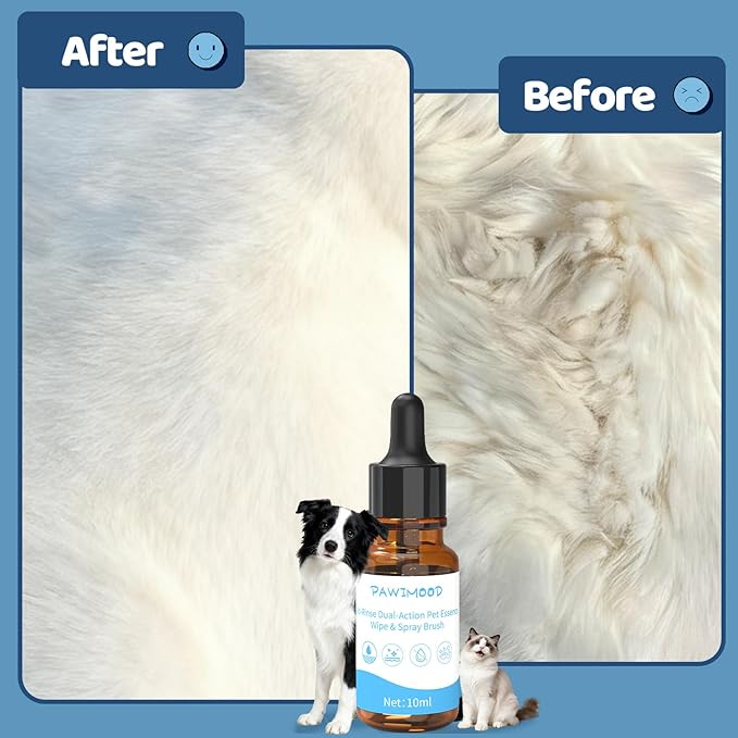 No-Rinse Pet Shampoo & Conditioner Essence for Cats | Includes Fine Mist Spray Bottle (60ml/2oz) to Nourish & Shine | Conditioning Formula Soothes Skin, Dilute Before Use,Pomegranate Scent,0.34oz*2