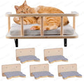 Large Cat Wall Shelves with 5 Steps - Heavy Duty Cat Wall Furniture, Climber, Shelves & Perches with Comfy Cushion & Guardrails, Space-Saving for Indoor Cats(Grey)