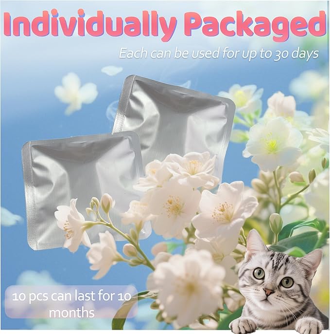 NewKe 10 Pack Pet Odor Eliminator for Meowant Self-Cleaning Cat Litter Box, Cat Litter Deodorizer Compatible with MW-SC01/MW-SC02/LB02, Cat Toilet Odor Deodorant Gel
