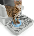 Cat Litter Box Ramp, Litter Box Step Mat with Filter Function Cat Stair for Litter Box, Easy to Clean, 11.8''x 8.2''x 2'' Cats Pedal Step Stool Ideal for Kitten & Elderly Cats (Light Grey)