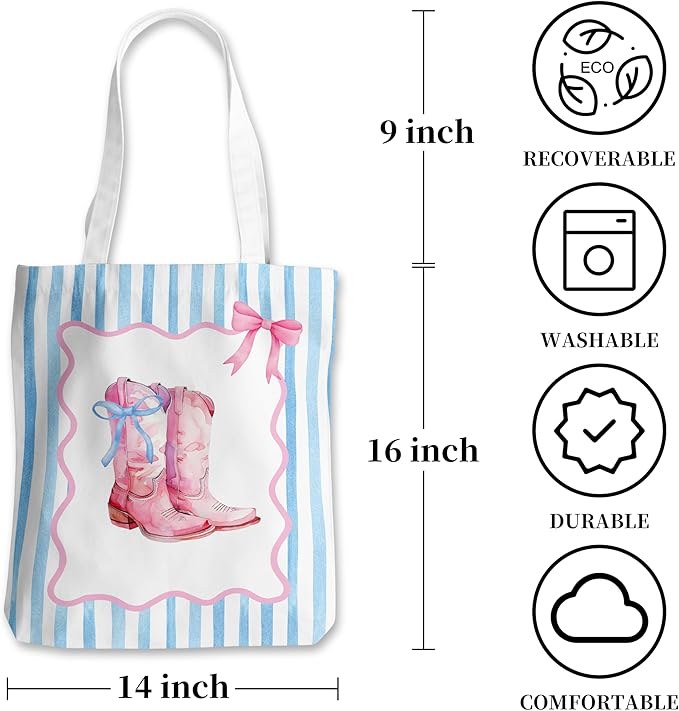 Grace Yonks Cute Canvas Tote Bag – Aesthetic Large Reusable Bag