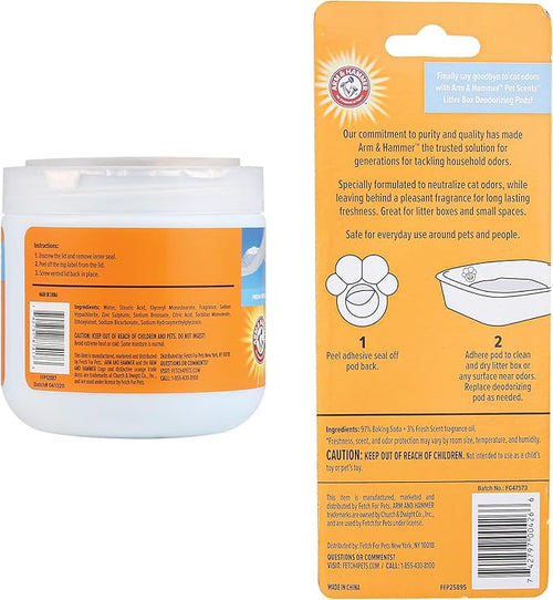 Arm & Hammer Fresh Breeze Pet Odor Control Bundle – Gel Odor Eliminator (15 oz) & Cat Litter Box Deodorizing Pods (2 Count) – Air Freshener & Odor Absorber for Home and Litter Areas