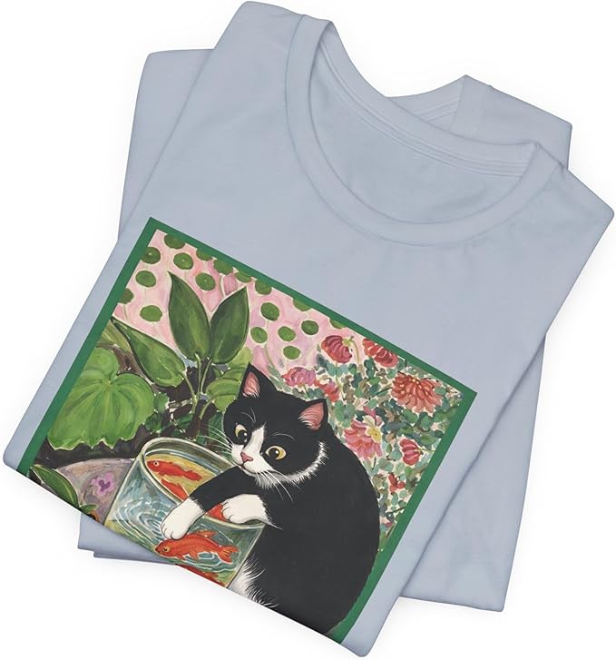 Vintage Cat Painting T Shirt, Matisse Inspired Cat Tee, Retro Art Aesthetic Shirt, Funny Cat Lover Gift