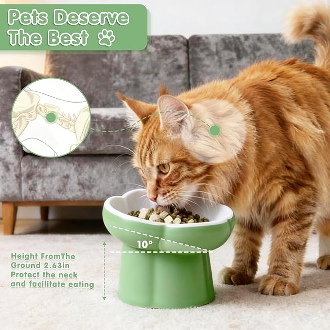 Cat Slow Feeder Bowl Set - 1 Pcs Pastel Series Cat Plate for Dry and Wet Food - Cute Maze Feeder Dish for Healthy Eating- Slow Feeding Bowls Whisker Friendly - Dishwasher Safe(Green)