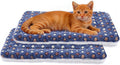 Mora Pets Cat Bed Dog Crate Pad Ultra Soft Pet Bed with Cute Star Print Washable Reversible for Small Dogs 14 x 17.5 inch 2 Pack Dark Blue