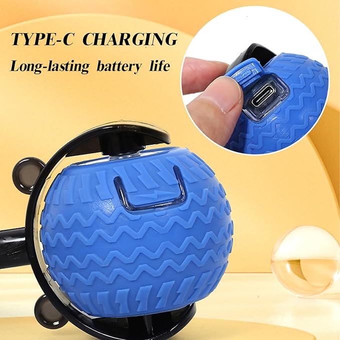 Interactive Cat Toy Ball with Tail - Automatic Motion Activated Rolling Cat Toys for Indoor Cats, Rechargeable Smart Enrichment Toy to Keep Kittens & Adult Cats Busy (Blue)