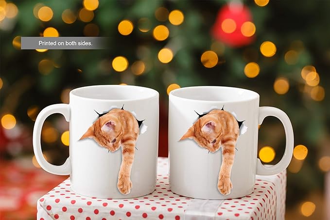Winston & Bear Adorable Ginger Orange Cat Mug - Funny Ceramic Coffee Mug Gift for Cat Lovers - Perfect Birthday or Christmas, Father's or Mother's Day Gift (11oz)