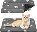 Mora Pets Cat Bed for Indoor Cats Washable Dog Crate Pad Cute Star Dog Bed Mat for Small Dogs Pet Kennel Pad for Cage Soft Flat Puppy Kitten for Sleeping Anti-Slip Grey 22 x 13 inch 2 Pack