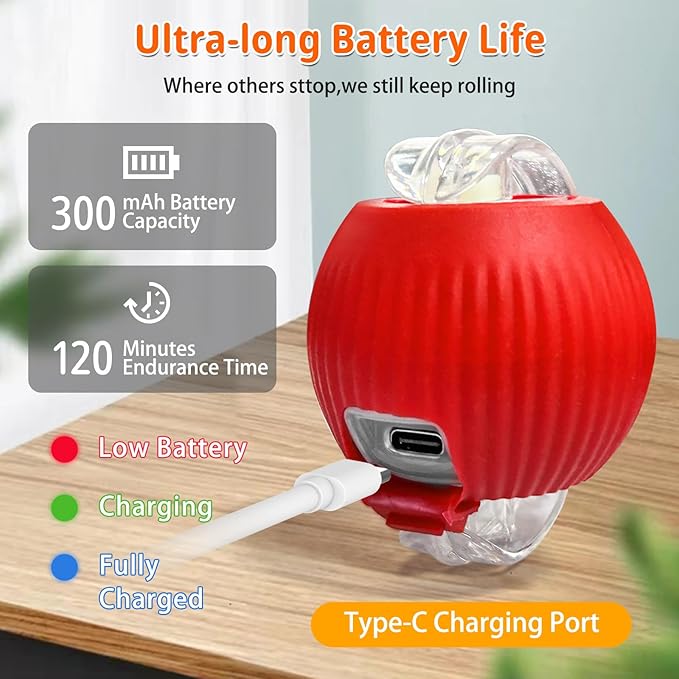Interactive Cat Toys for Indoor Cats, Speedy 2.0 Cat Toy with Elastic Mesh Tail, Automatic Cat Toy for Bored Indoor Adult Cats, Rechargeable Smart Kitten Moving Ball Toys (Red)