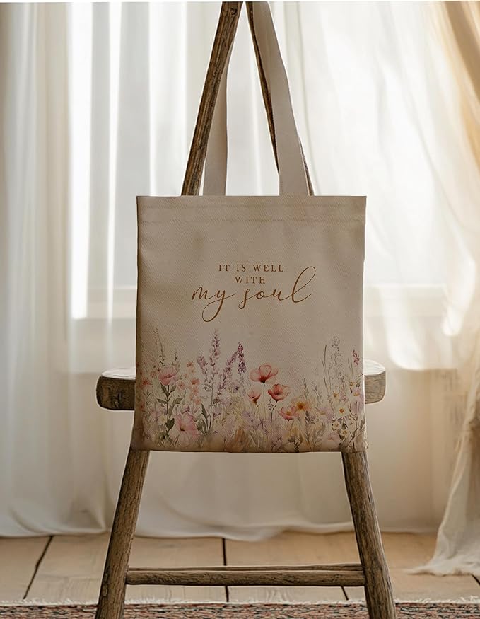 Gifts for Women, Canvas Tote Shopping Reusable Grocery Gift Bags