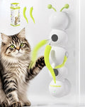 Interactive Caterpillar Cat Toy, Motion Sensor, Simulation of Biological Trajectory, USB Charging, Stable Suction Cup, Interactive Cat Feather Toy for Indoor Cats, Caterpillar Smart Toy with 2 Tails