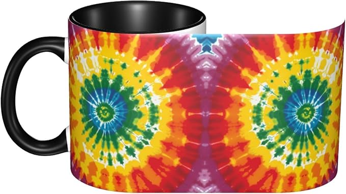 Tie Dye Coffee Mug 11OZ Funny Ceramic Tea Cup Kitchen Decor Novelty Mugs for Home Office Travel