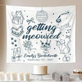 PHHUY Getting Meowied Cat Bachelorette Party Tapestry – Cute Kitty Wall Hanging for Bridal Shower, Whimsical Feline Decor for Girls Night, Funny Wedding Celebration Banner Backdrop for Bach Party
