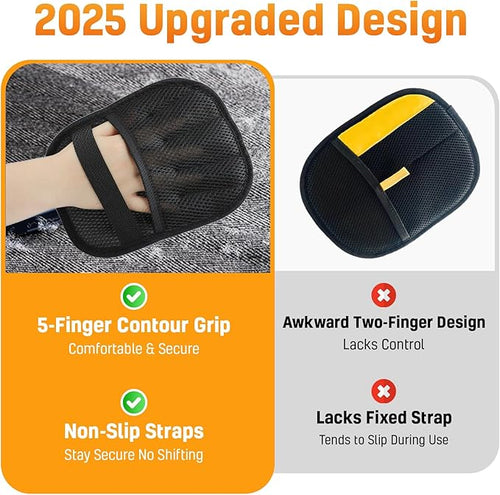 3pcs Pet Hair Removal Set for Dogs & Cats (2 Gloves + 1 Lint Scraper) – Electrostatic Five-Finger Magic Brush for Clothes, Sofa, Carpets, Bedding & Car Mats