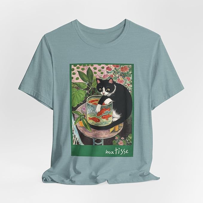 Vintage Cat Painting T Shirt, Matisse Inspired Cat Tee, Retro Art Aesthetic Shirt, Funny Cat Lover Gift