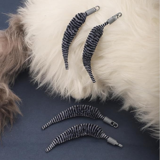 5pcs Cat Ball Toy Replacement Tails, Interactive Cat Toy Accessories Attachments Automatic Moving Ball Worm Refills Rope Compatible with 2.0 (Black, White)