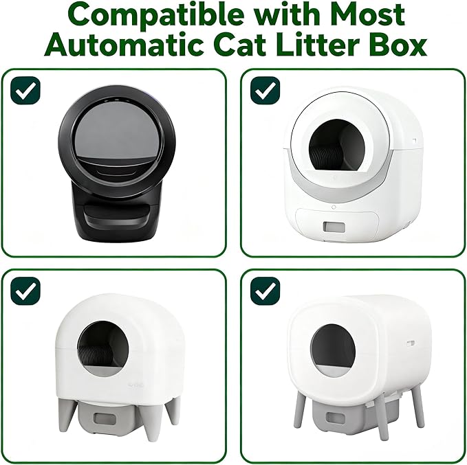 120 Count Cat Litter Box Liners Compatible with Litter Robot 3 & 4, Cat Litter Liners for Automatic Litter Box, Extra Thick Heavy Duty Waste Bags with Drawstrings, 25.2" x 15.7" (10-12 Gallons)