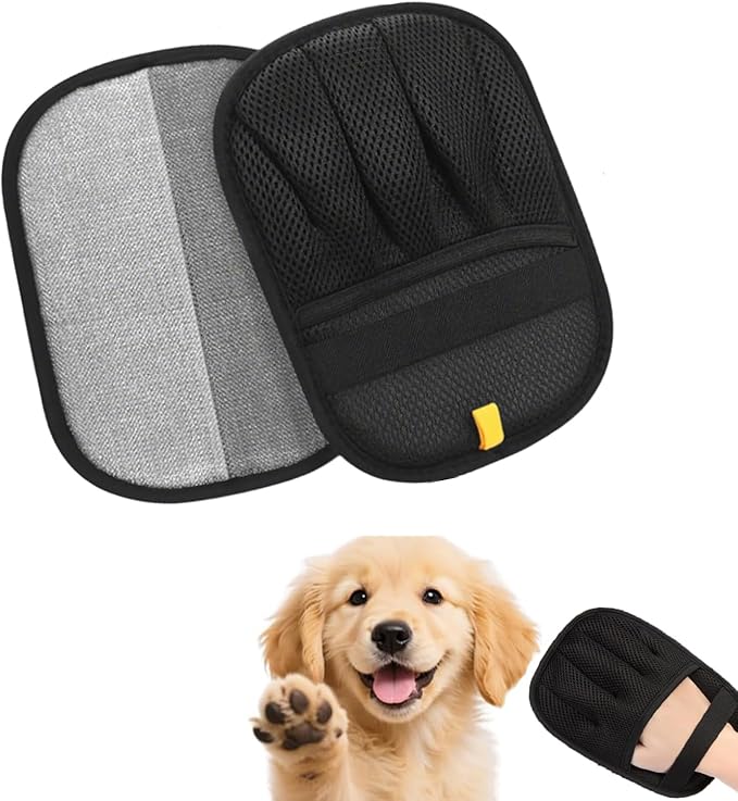 2-Pack Pet Hair Remover Gloves - Electrostatic Magic Brush Washable Reusable Dog Cat Hair Removal Tool for Furniture Clothing Carpet Car