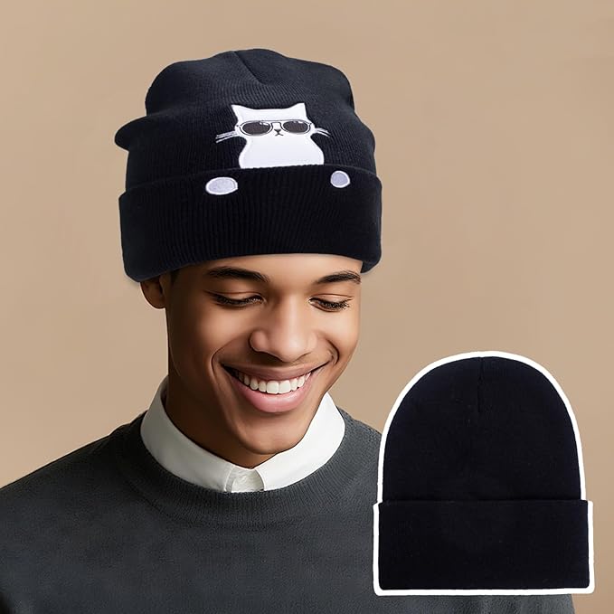 Winter Knitted Beanie Hat and Themed Scoks for Dog Cat Lover Gifts, Christmas Stocking Stuffers for Men Women