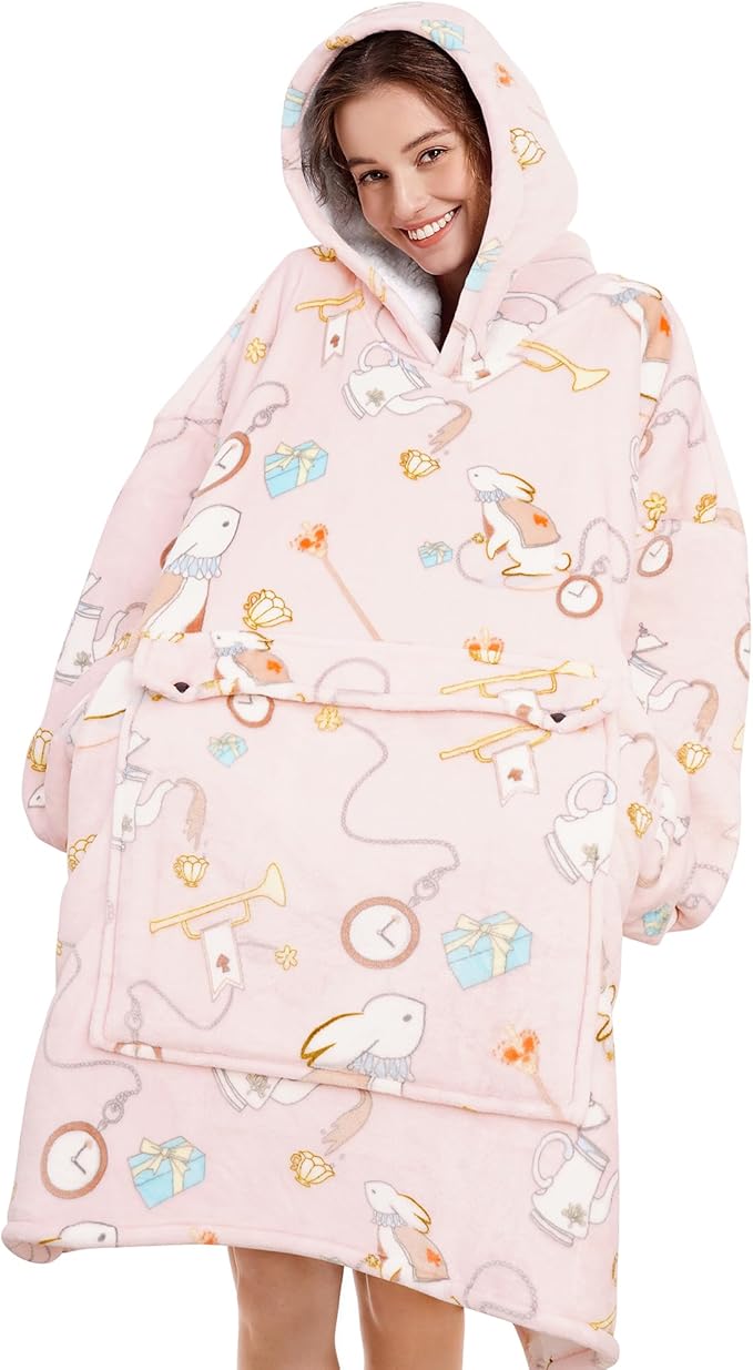 Narecte Cozy Oversized Blanket Hoodie Wearable Blanket Adults Soft Hooded Blanket Hoodie Birthday Gifts for Women Christmas