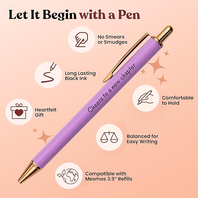 MESMOS 3pk Fancy Pens, Retirement Gift for Women, Farewell Gifts for Coworkers, Cool Happy Retirement for Teacher, Goodbye for Coworkers Women, Going Away Gifts for Friends