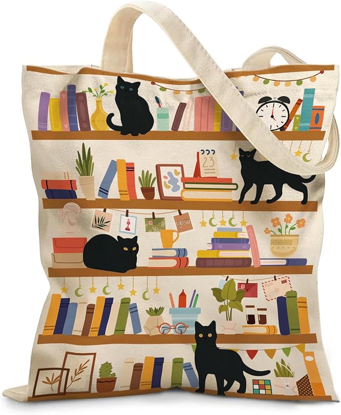 Aesthetic Canvas Tote Bag for Women - with Magnetic Snap Closure & Zipper Inner Pocket Reusable Bag for Shopping